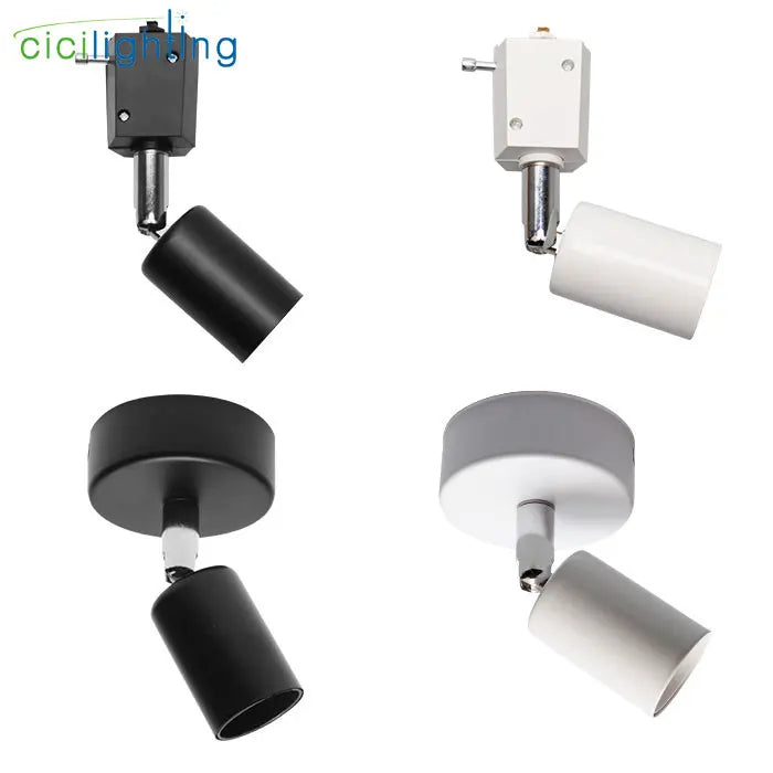 Νέο E27 Επιφανειακά Φωτιστικά Οροφής ή Φωτιστικό Οροφής σε Ράγα Μαύρο Λευκό Βιομηχανικό Φωτιστικό Οροφής Φωτισμός ράγας LED
