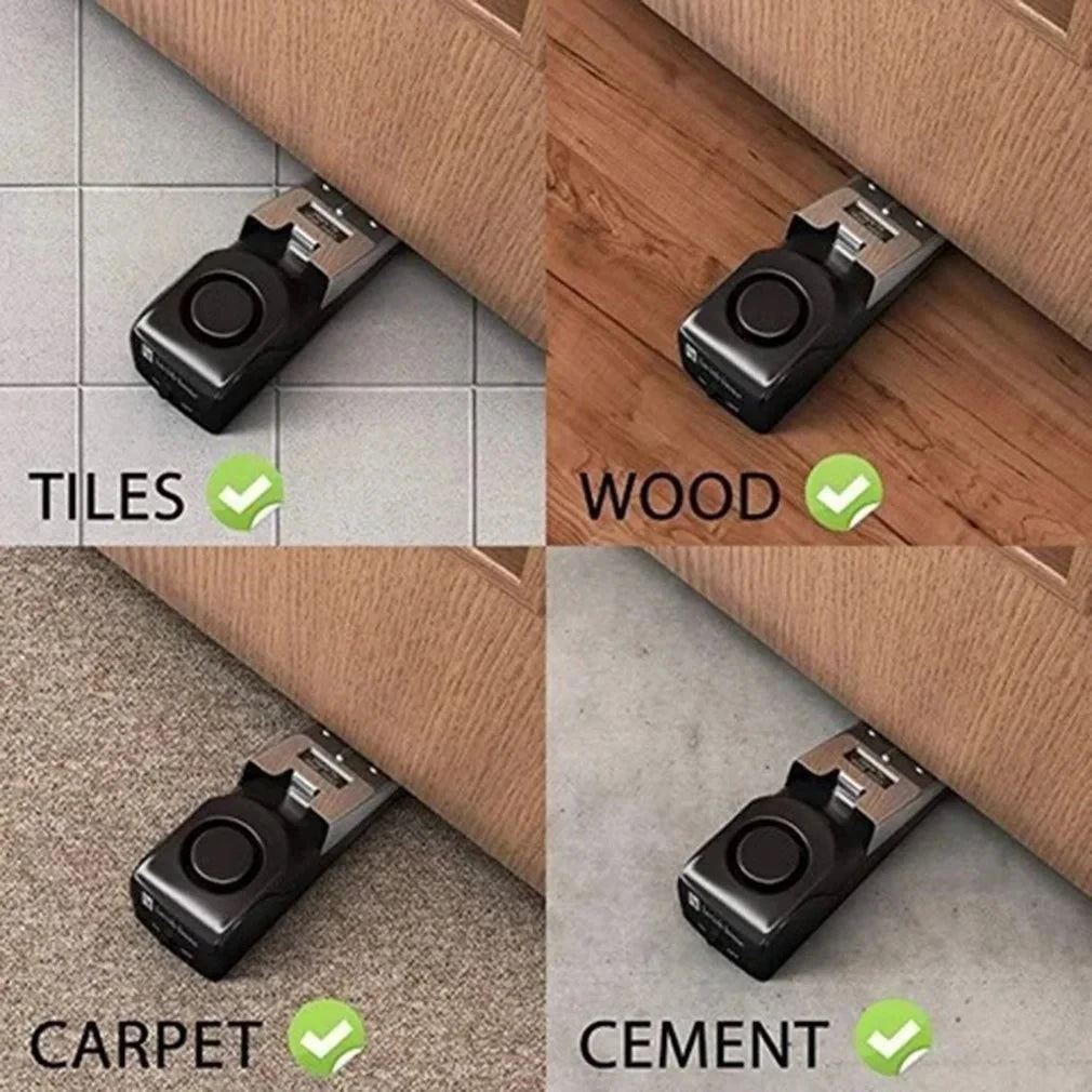 Security protection 125dB super loud anti-theft alarm system, household wedge-shaped door stopper, emergency alarm device