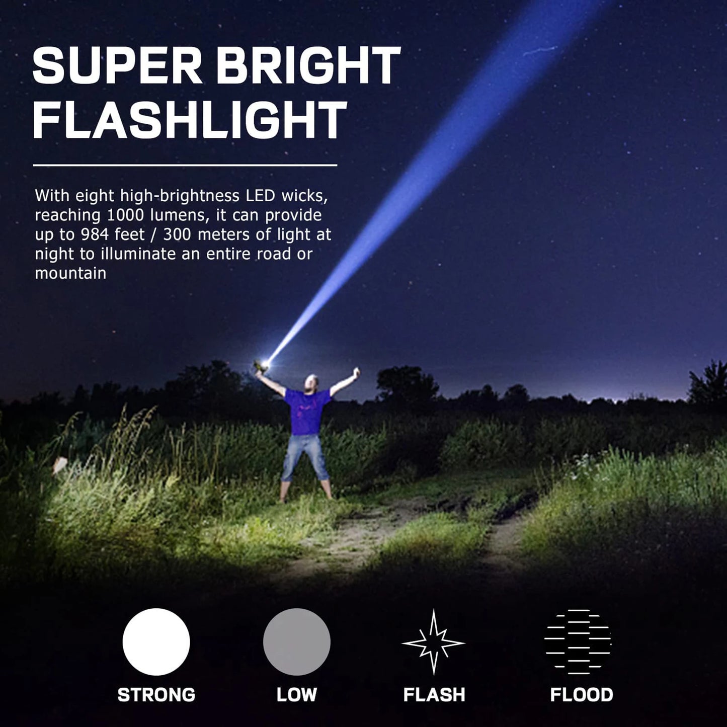 Ηλιακή φόρτιση USB Επαναφορτιζόμενοι φακοί LED Handheld Spotlight Φορητός Ελαφρύς προβολέας για ψάρεμα σε υπαίθριο κάμπινγκ