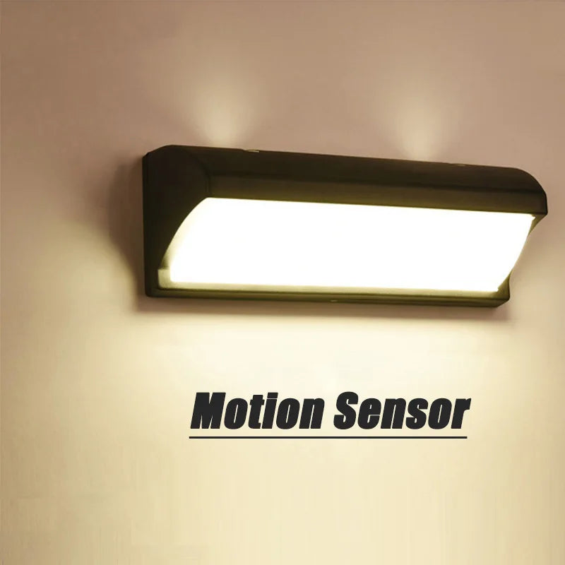 Motion Sensor LED Wall Lamp Light LED Outdoor Waterproof IP55 Wall Light Porch Garden Lights Living Room Street Stairs