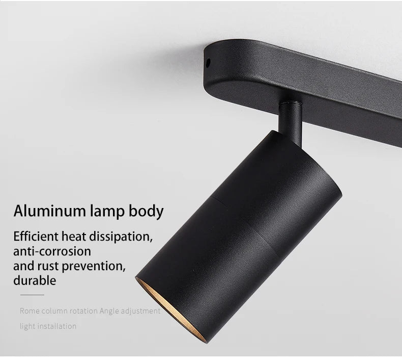 Saiyo Led Spotlight MR16 GU10 Λαμπτήρας Spot Φώτα Επιφανειακής πίστας Φωτιστικό οροφής COB Downlight 2 κεφαλές 3 κεφαλές Λευκό Μαύρο Foco