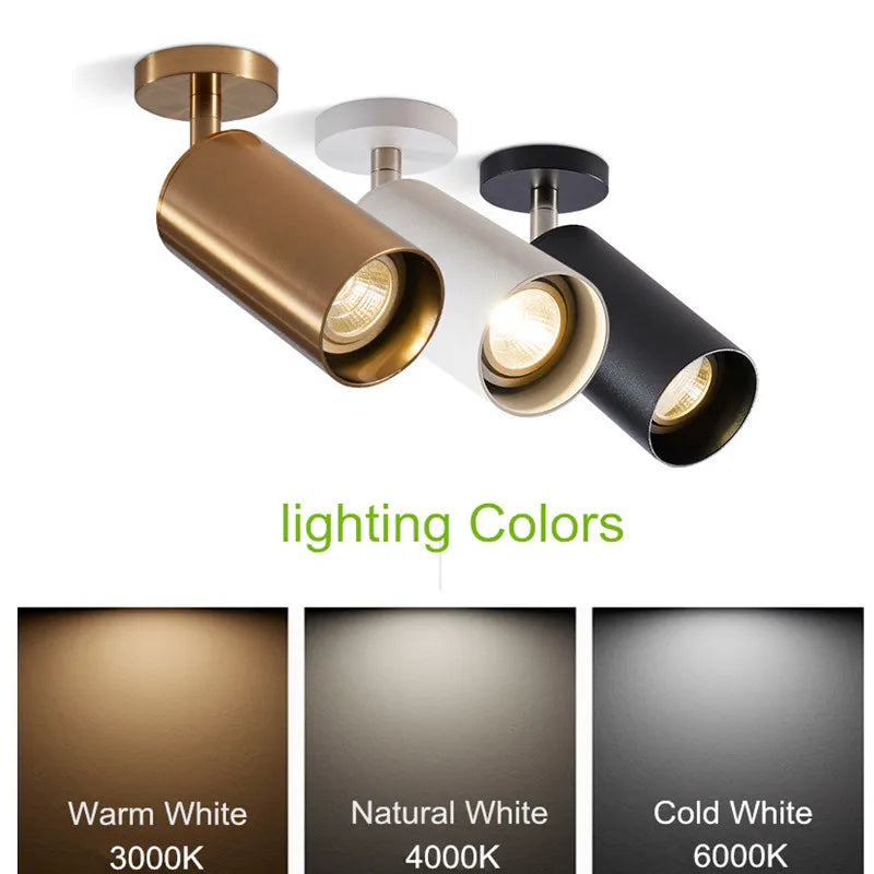 GU10 LED Spot Downlight 360 μοιρών Περιστρεφόμενο φως οροφής επιφάνειας Διακόσμηση εσωτερικού φωτισμού για Φουαγιέ 110V 220V Φωτιστικό τοίχου διαδρόμου