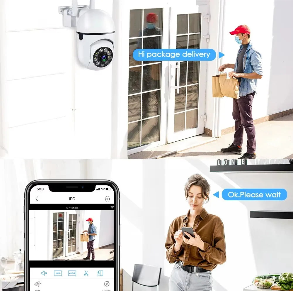 Κάμερα WiFi 1080P HD Εξαιρετική Έκδοση εσωτερικού-εξωτερικού χώρου Ασύρματη 360 Μοιρών