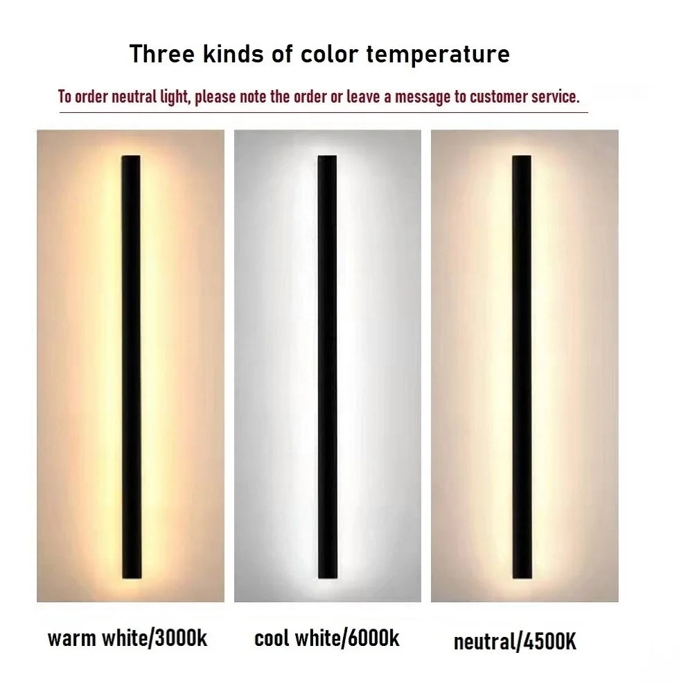 Waterproof outdoor wall light LED long wall light IP65 aluminum Garden villa porch decorative light 110V 220V outdoor  lighting