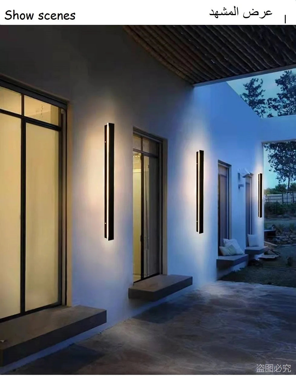 Waterproof outdoor wall light LED long wall light IP65 aluminum Garden villa porch decorative light 110V 220V outdoor  lighting