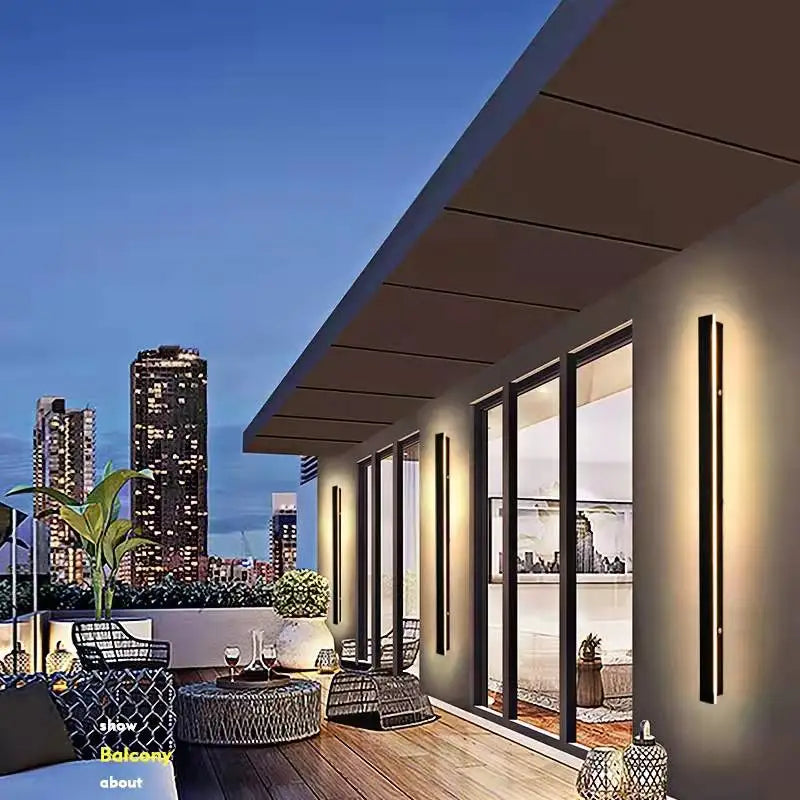 Waterproof outdoor wall light LED long wall light IP65 aluminum Garden villa porch decorative light 110V 220V outdoor  lighting