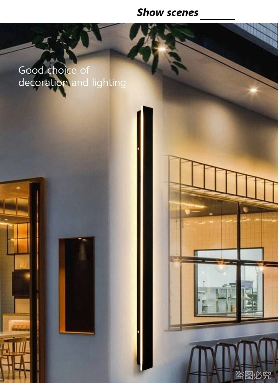 Waterproof outdoor wall light LED long wall light IP65 aluminum Garden villa porch decorative light 110V 220V outdoor  lighting