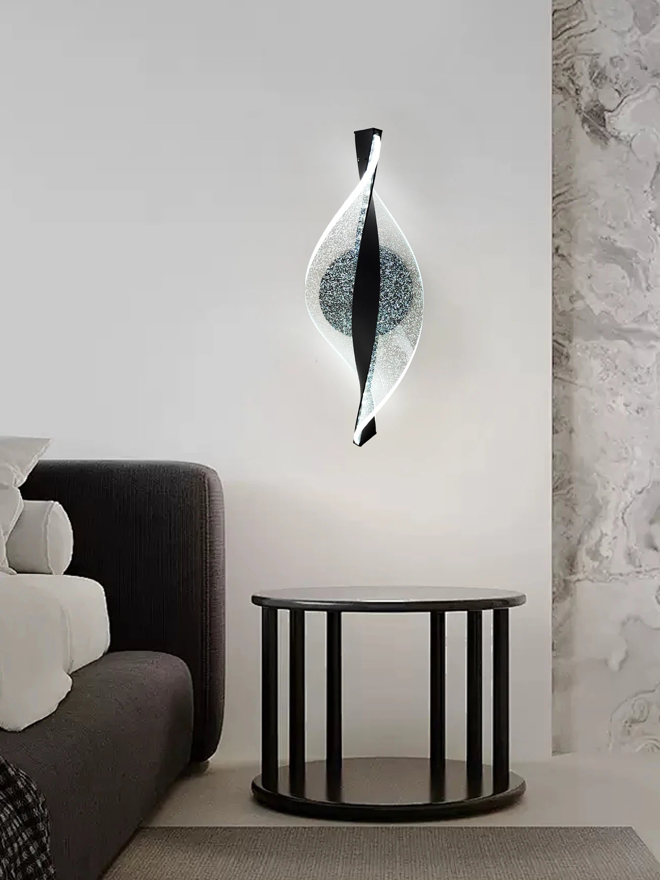 Acrylic 1pc Gold/Black Modern Wall Sconce for Hallways, Bedrooms and other Home Decor, LED Outdoor Wall Sconce