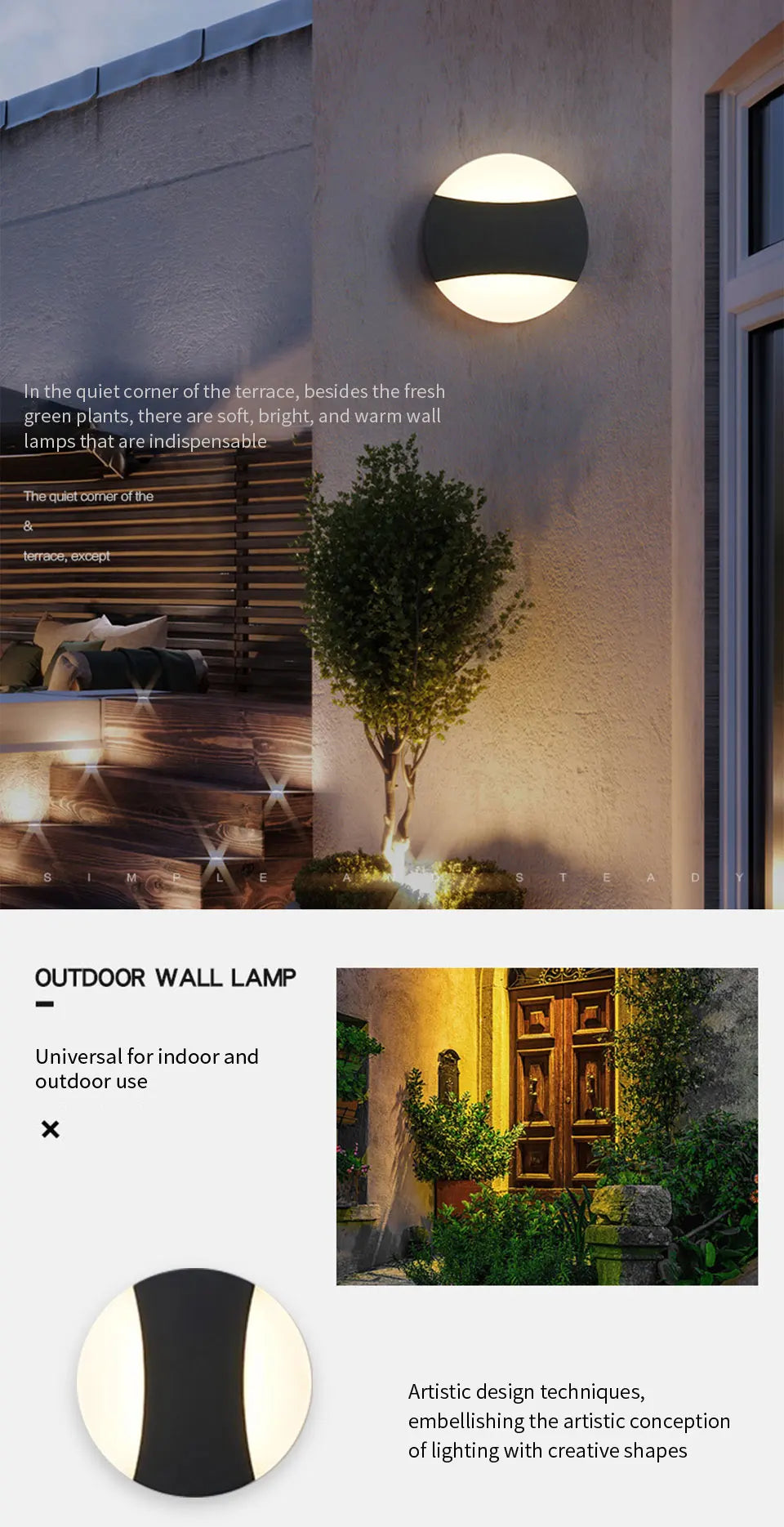 Led Outdoor Wall Light Waterproof IP66  Led Outdoor Lighting Porch Lights Balcony Garden Lights Outdoor Wall Lamp garden lights