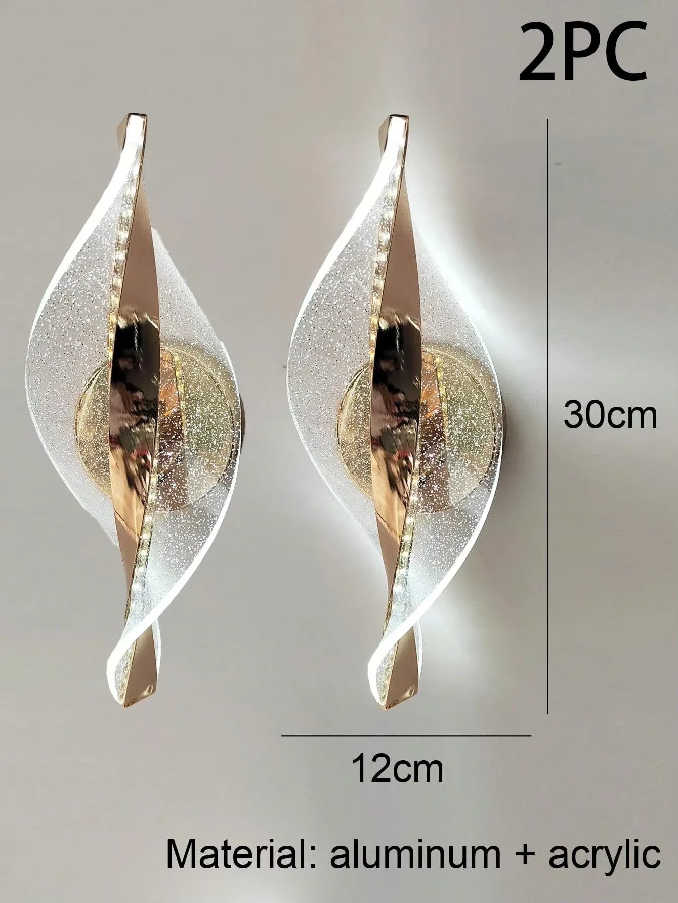 Acrylic 1pc Gold/Black Modern Wall Sconce for Hallways, Bedrooms and other Home Decor, LED Outdoor Wall Sconce