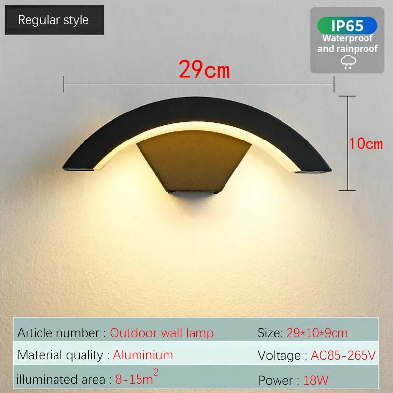 Modern minimalist fan-shaped LED outdoor waterproof human sensing wall lamp bedroom living room balcony corridor wall lamp