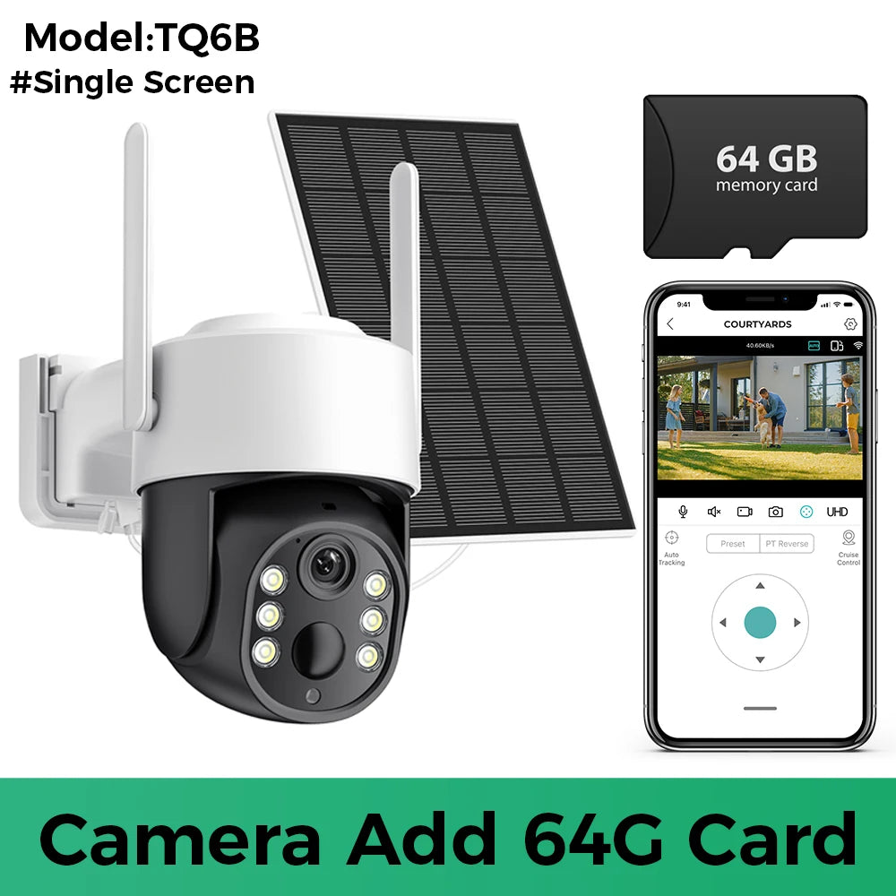 8MP 4K HD Solar WiFi Camera Outdoor Built-in Battery Dual Lens 2K Security Camera Solar Panel Wireless Video Surveillance iCSee