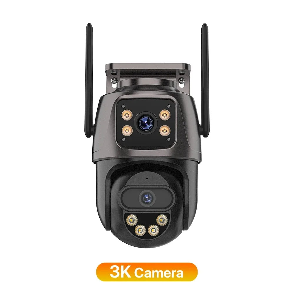 IP Camera 6K 9MP HD WiFi Εξωτερική Κάμερα 8x Ζουμ Τριπλού Φακού Διπλής Οθόνης Κάμερα Ασφαλείας Σπιτιού PTZ 6MP Βίντεο Παρακολούθηση iCSee