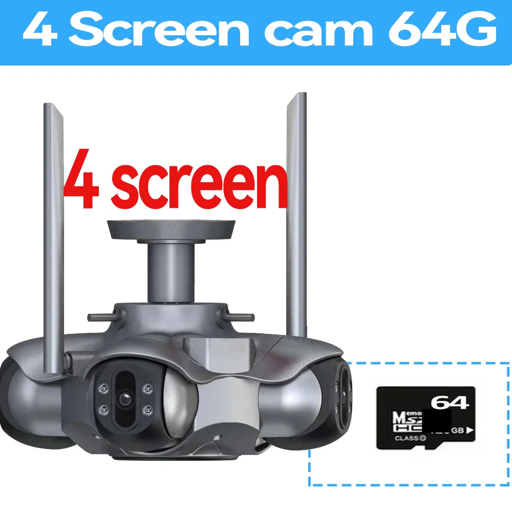 25MP Five Screen WiFi Camera Five Lens CCTV IP Cam 10K 20MP Security IP Camera Video Surveillance 720° PTZ Home Security Cam