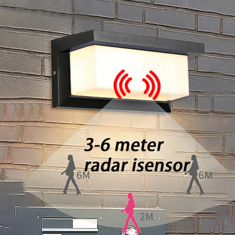 Motion Sensor LED Wall Lamp Light LED Outdoor Waterproof IP55 Wall Light Porch Garden Lights Living Room Street Stairs