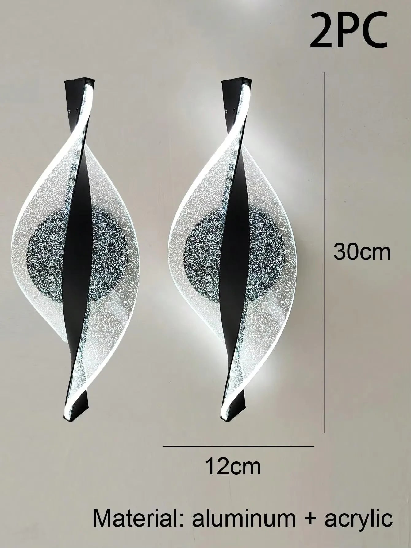 Acrylic 1pc Gold/Black Modern Wall Sconce for Hallways, Bedrooms and other Home Decor, LED Outdoor Wall Sconce