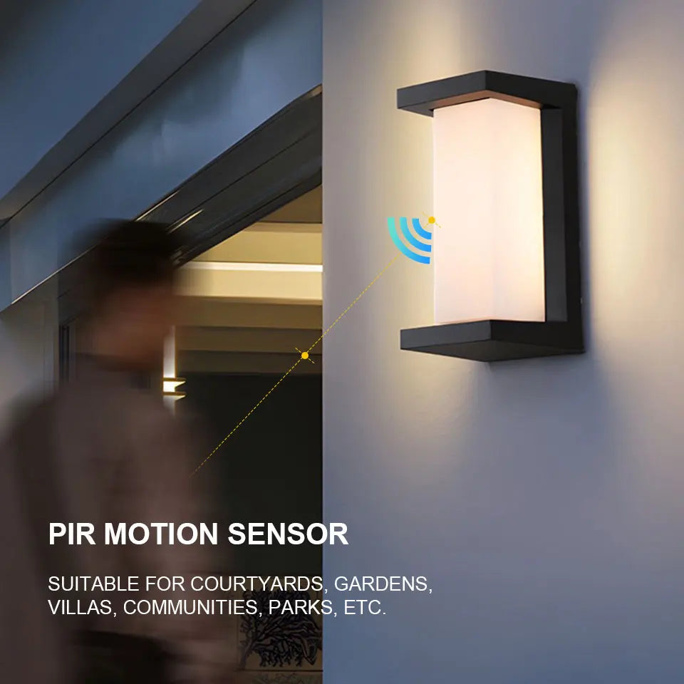 Motion Sensor LED Wall Lamp Light LED Outdoor Waterproof IP55 Wall Light Porch Garden Lights Living Room Street Stairs