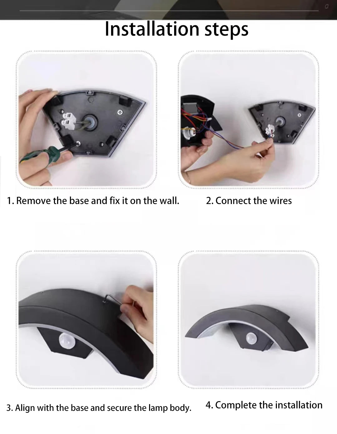 Modern minimalist fan-shaped LED outdoor waterproof human sensing wall lamp bedroom living room balcony corridor wall lamp