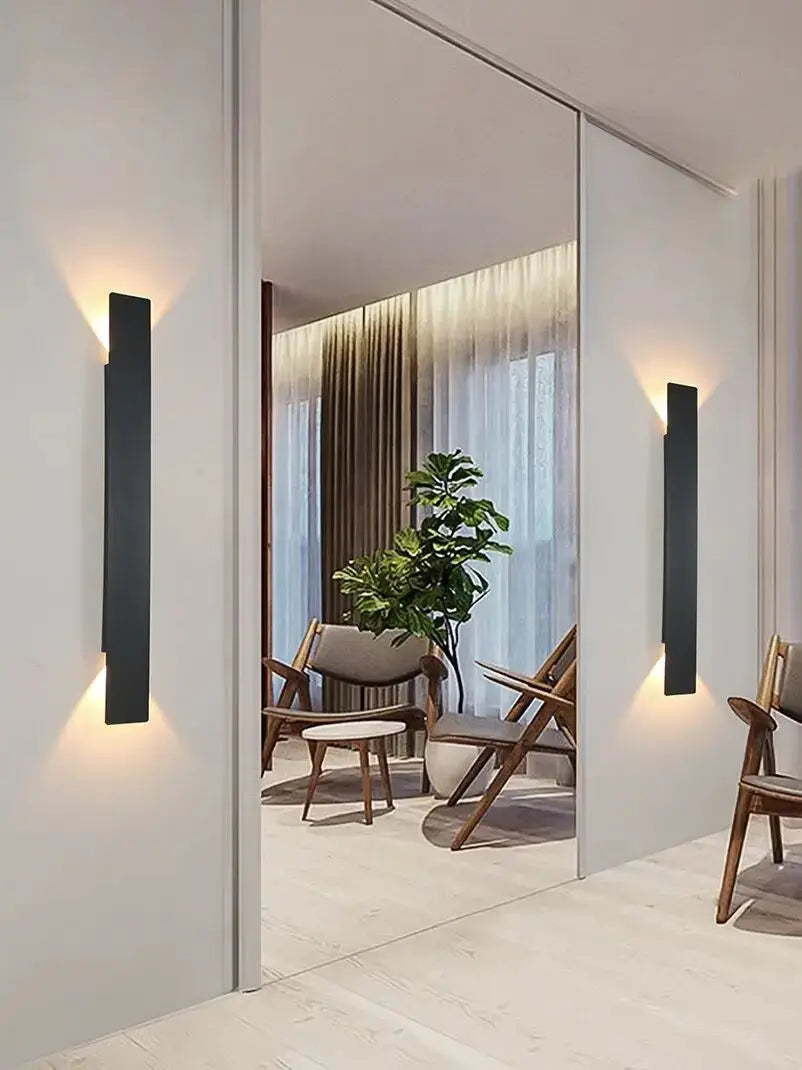 LED Wall Lamp Outdoor Waterproof Strip Wall Lights Porch Sign Lighting Courtyard Garden Decor Light Fixture Aluminum