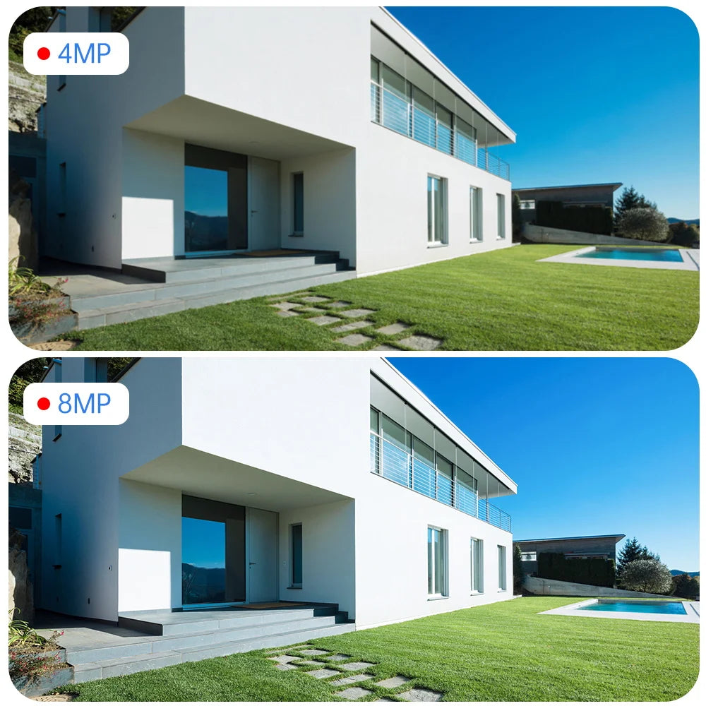 8MP 4K HD Solar WiFi Camera Outdoor Built-in Battery Dual Lens 2K Security Camera Solar Panel Wireless Video Surveillance iCSee