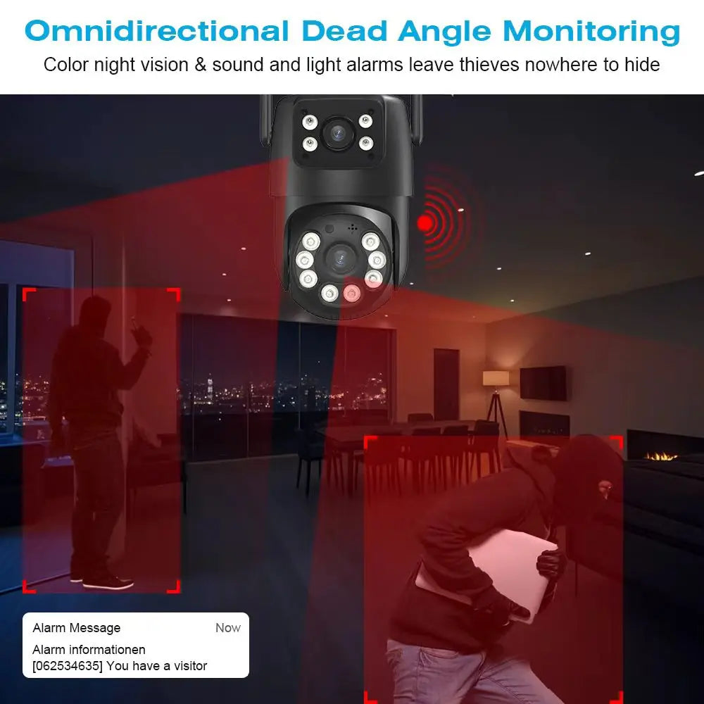 BELIA 4K 8MP WiFi Surveillance Camera,4X Digital Zoom,  PTZ IP Camera ONVIF Dual Lens, AI Human Detect, Outdoor Security ICSEE