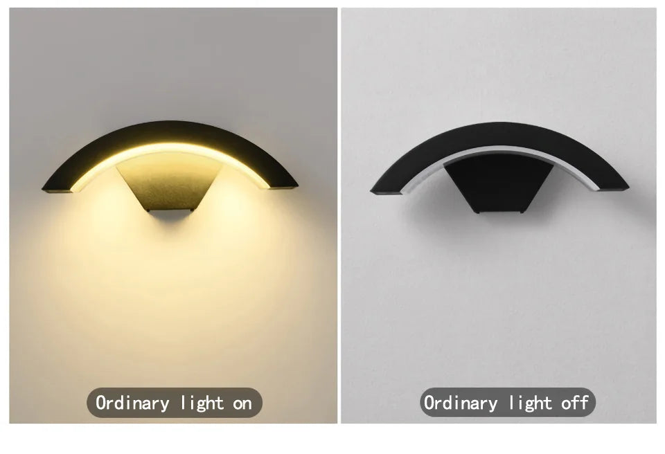 Modern minimalist fan-shaped LED outdoor waterproof human sensing wall lamp bedroom living room balcony corridor wall lamp