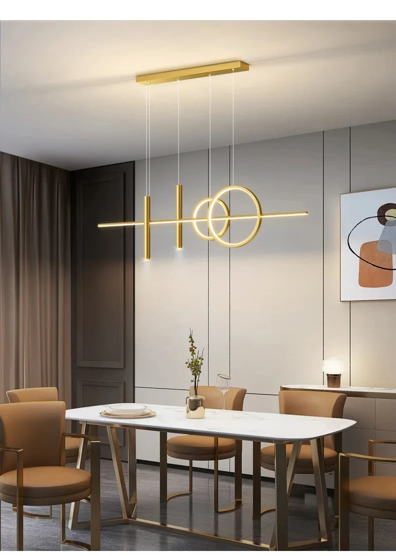 Modern Dining Room Pendant Lamp Nordic LED Ceiling Chandelier Light Luxury Minimalist Restaurant Tables Bar Counter Hanging Lamp