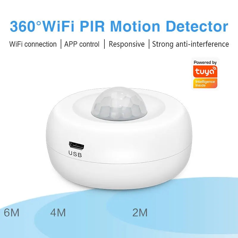 Αισθητήρας ανίχνευσης κίνησης Tuya WiFi Smart PIR, αισθητήρας συναγερμού ασφαλείας κατά διαρρηκτών, έλεγχος μέσω εφαρμογής Smart Life, υποστήριξη Alexa Google Home