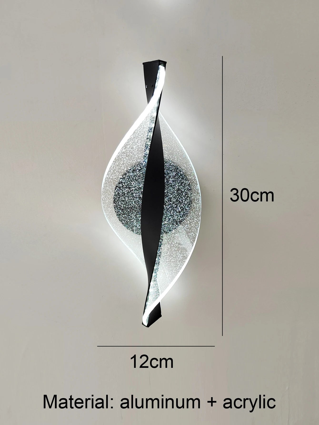 Acrylic 1pc Gold/Black Modern Wall Sconce for Hallways, Bedrooms and other Home Decor, LED Outdoor Wall Sconce