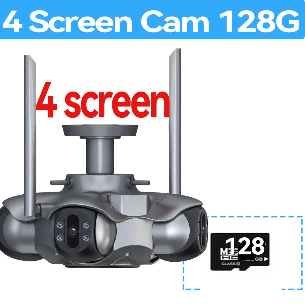 25MP Five Screen WiFi Camera Five Lens CCTV IP Cam 10K 20MP Security IP Camera Video Surveillance 720° PTZ Home Security Cam