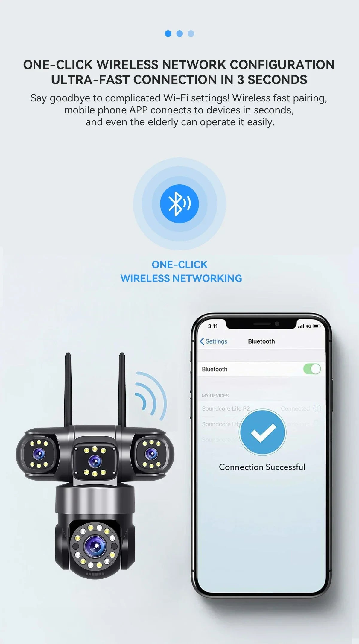 10K 20MP Home Security Outdoor WiFi Camera 4 Lens 4 Screen 360° 16X Zoom CCTV Wireless Surveillance PTZ Cam Security Protection