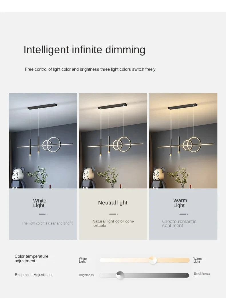 Modern Dining Room Pendant Lamp Nordic LED Ceiling Chandelier Light Luxury Minimalist Restaurant Tables Bar Counter Hanging Lamp