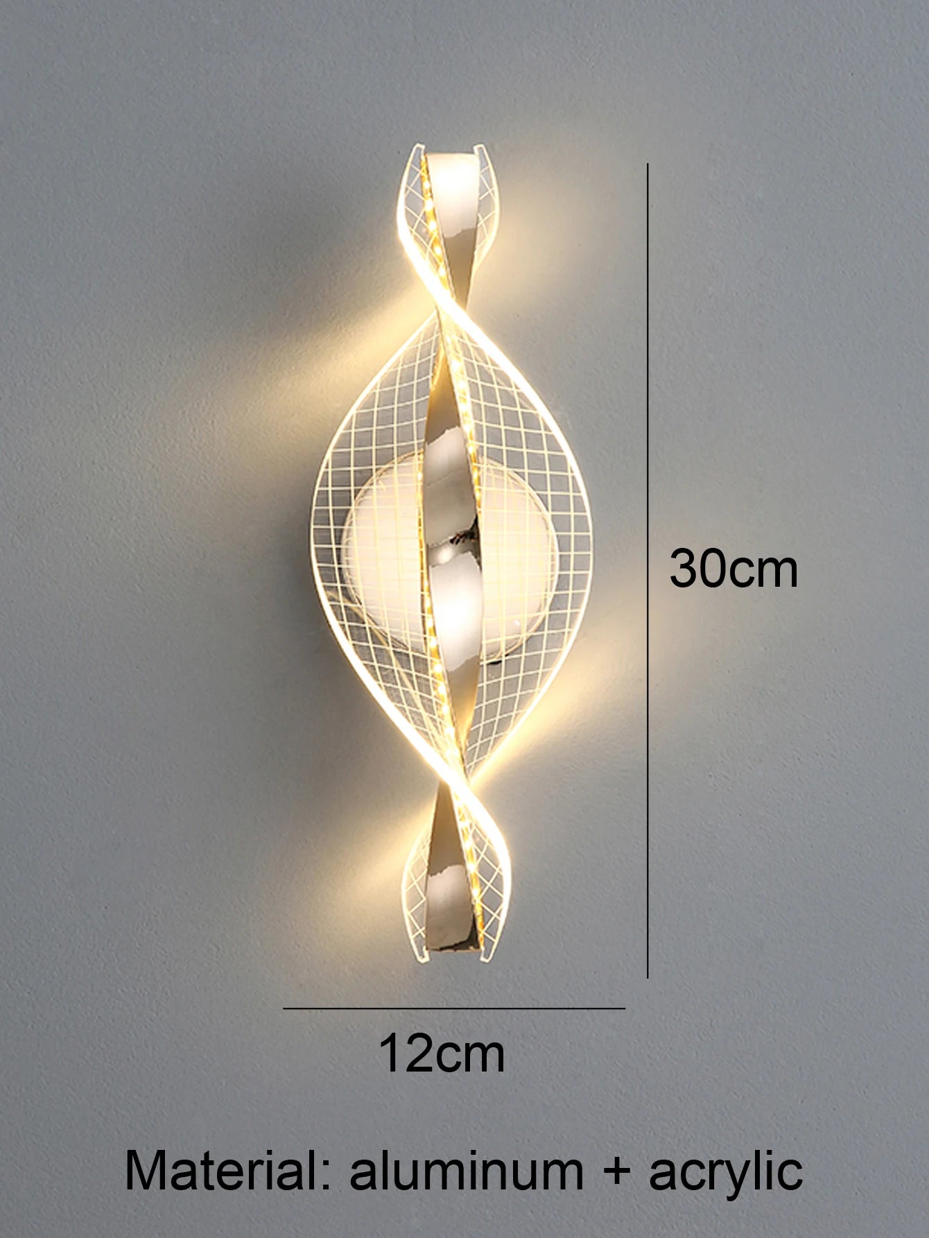 Acrylic 1pc Gold/Black Modern Wall Sconce for Hallways, Bedrooms and other Home Decor, LED Outdoor Wall Sconce