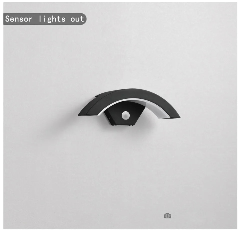 Modern minimalist fan-shaped LED outdoor waterproof human sensing wall lamp bedroom living room balcony corridor wall lamp