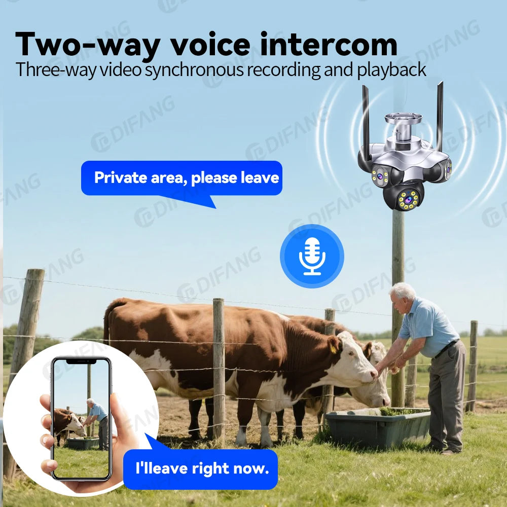 25MP Five Screen WiFi Camera Five Lens CCTV IP Cam 10K 20MP Security IP Camera Video Surveillance 720° PTZ Home Security Cam