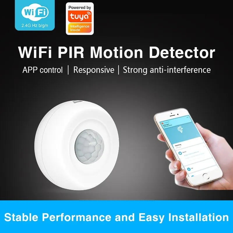 Αισθητήρας ανίχνευσης κίνησης Tuya WiFi Smart PIR, αισθητήρας συναγερμού ασφαλείας κατά διαρρηκτών, έλεγχος μέσω εφαρμογής Smart Life, υποστήριξη Alexa Google Home