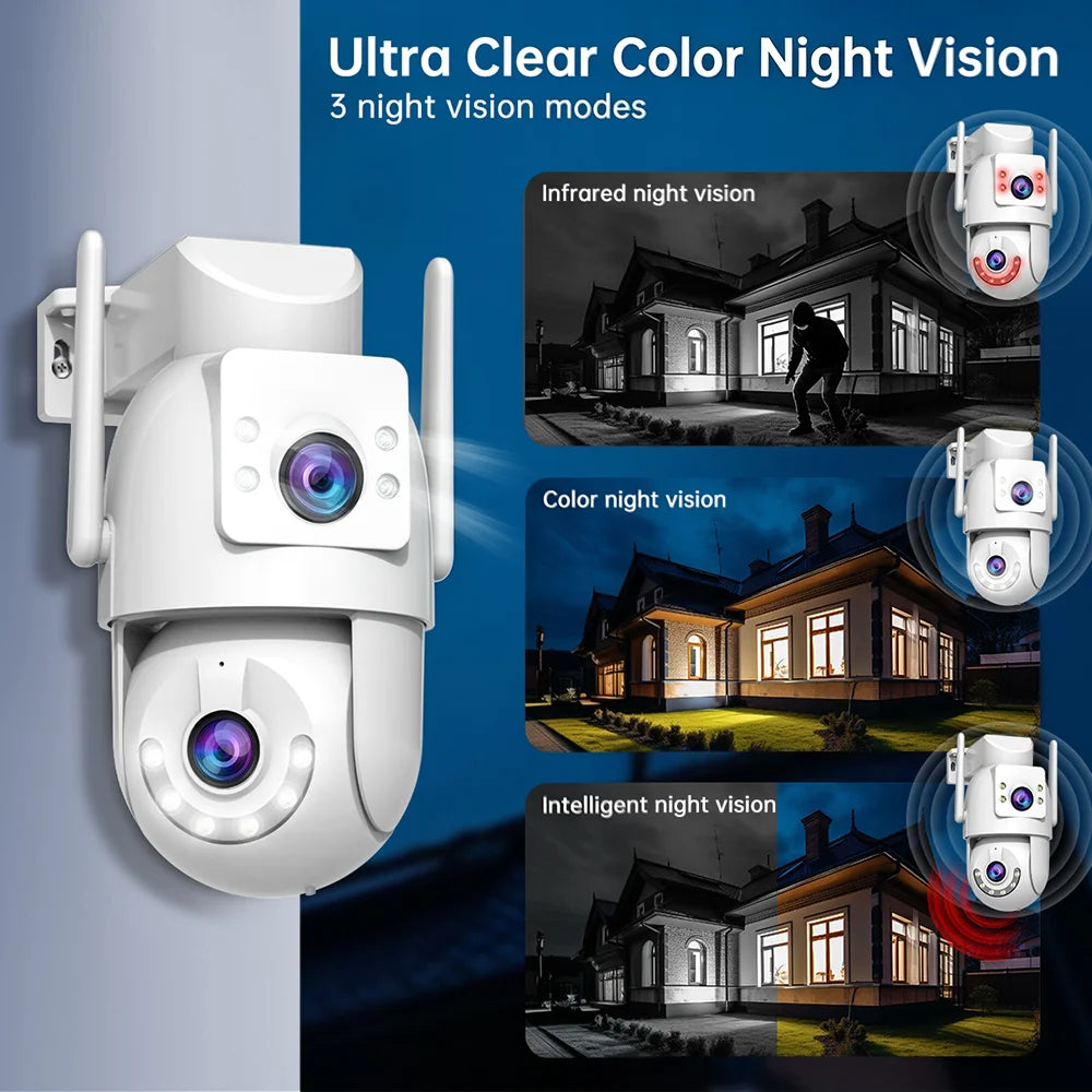 Jooan 4K 8MP HD Wifi Κάμερα PTZ Εξωτερικού Χώρου 5G Wifi Διπλός Φακός Κάμερες Ασφαλείας IP 5X Zoom AI Παρακολούθηση ONVIF Κάμερα Παρακολούθησης CCTV