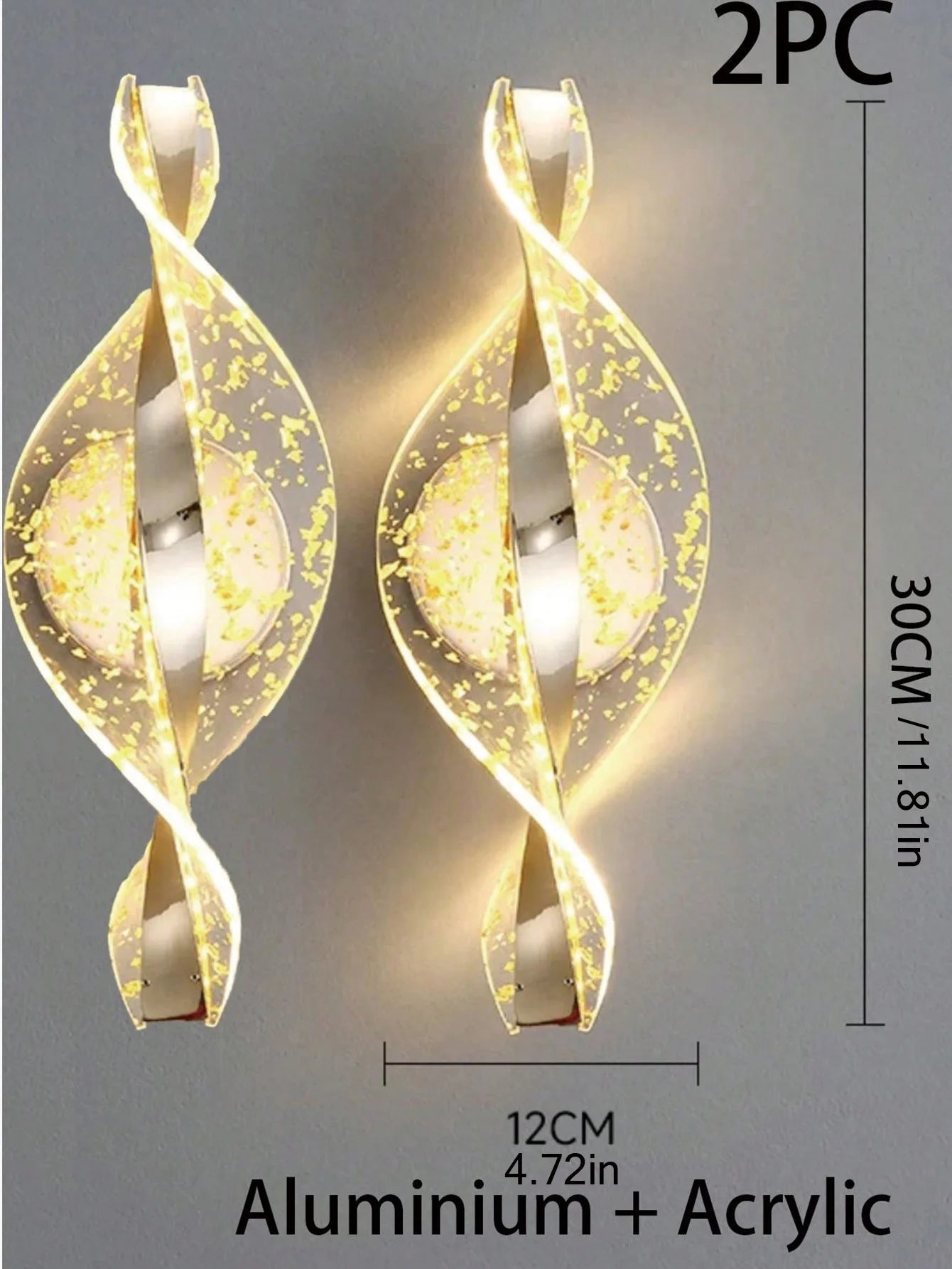 Acrylic 1pc Gold/Black Modern Wall Sconce for Hallways, Bedrooms and other Home Decor, LED Outdoor Wall Sconce