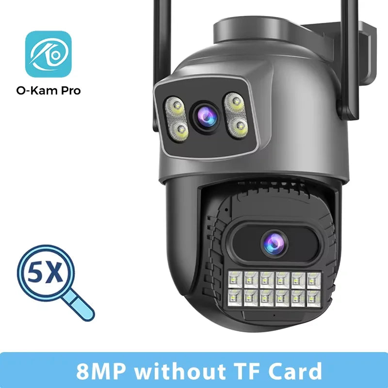 BESDER 15MP Κάμερα Wi-Fi Εξωτερικού χώρου Διπλής οθόνης 10X Ψηφιακό ζουμ Κάμερα παρακολούθησης CCTV PTZ 8MP Κάμερα IP Ασφαλείας O-Kam Pro