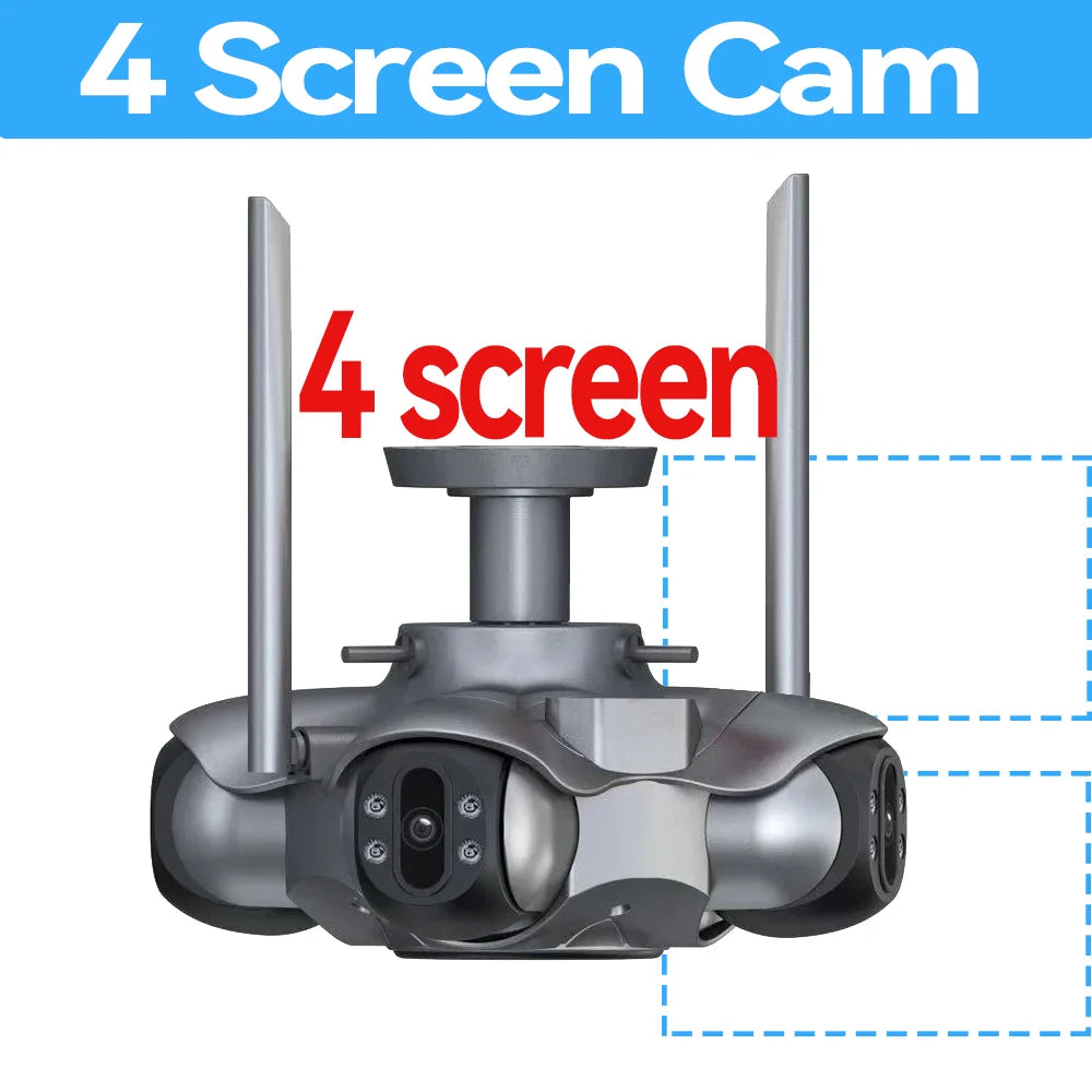 25MP Five Screen WiFi Camera Five Lens CCTV IP Cam 10K 20MP Security IP Camera Video Surveillance 720° PTZ Home Security Cam