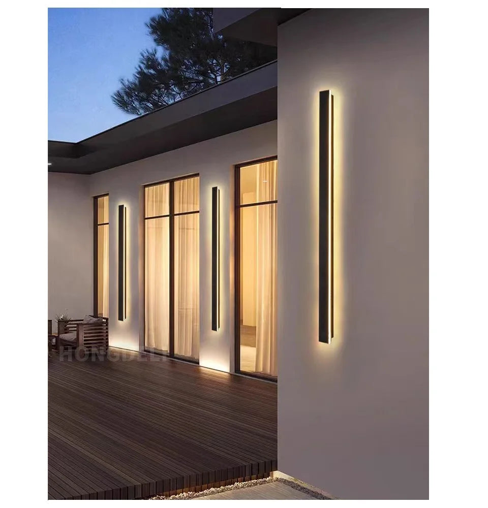 Waterproof outdoor wall light LED long wall light IP65 aluminum Garden villa porch decorative light 110V 220V outdoor  lighting