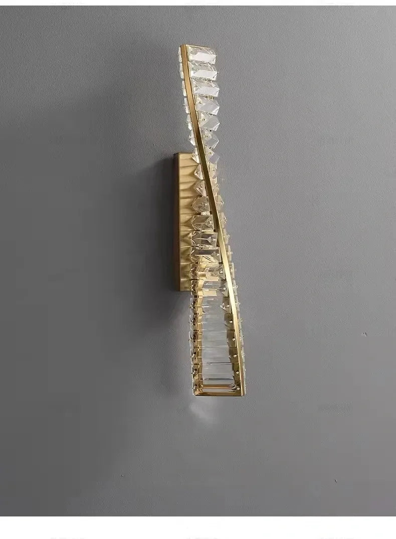Modern Bedside Led Wall Lamp Luxury Lustre Crystal Wall Scones Gold Metal Sofaside Mounted Lamp Home Decor Indoor Light Fixture