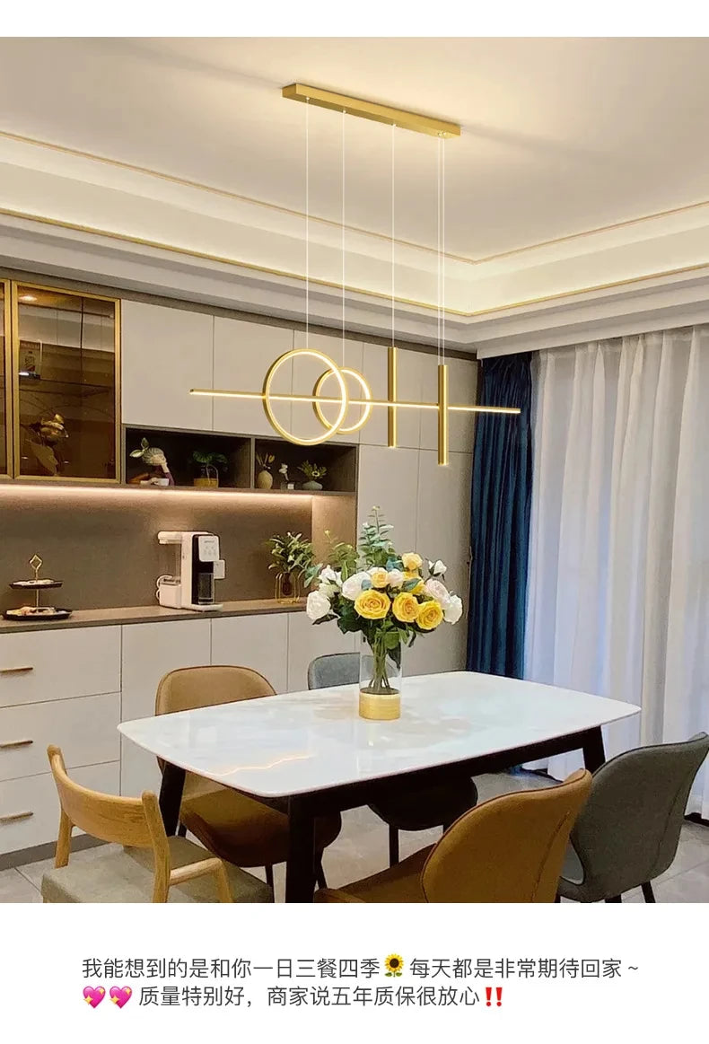 Modern Dining Room Pendant Lamp Nordic LED Ceiling Chandelier Light Luxury Minimalist Restaurant Tables Bar Counter Hanging Lamp