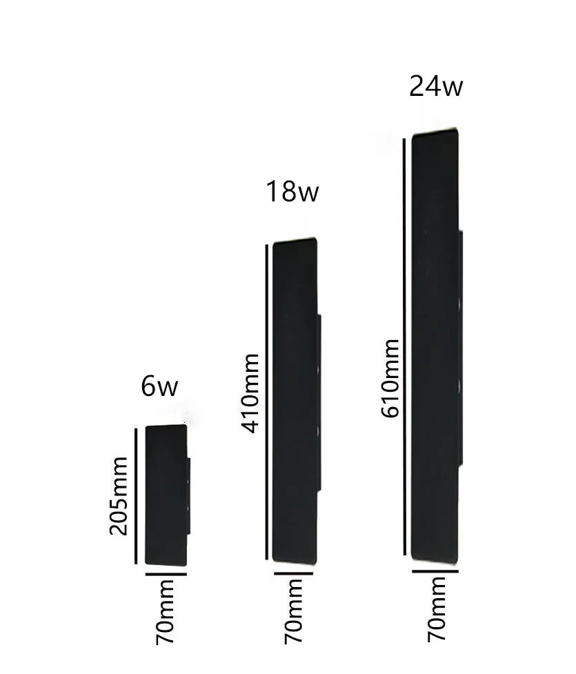 LED Wall Lamp Outdoor Waterproof Strip Wall Lights Porch Sign Lighting Courtyard Garden Decor Light Fixture Aluminum