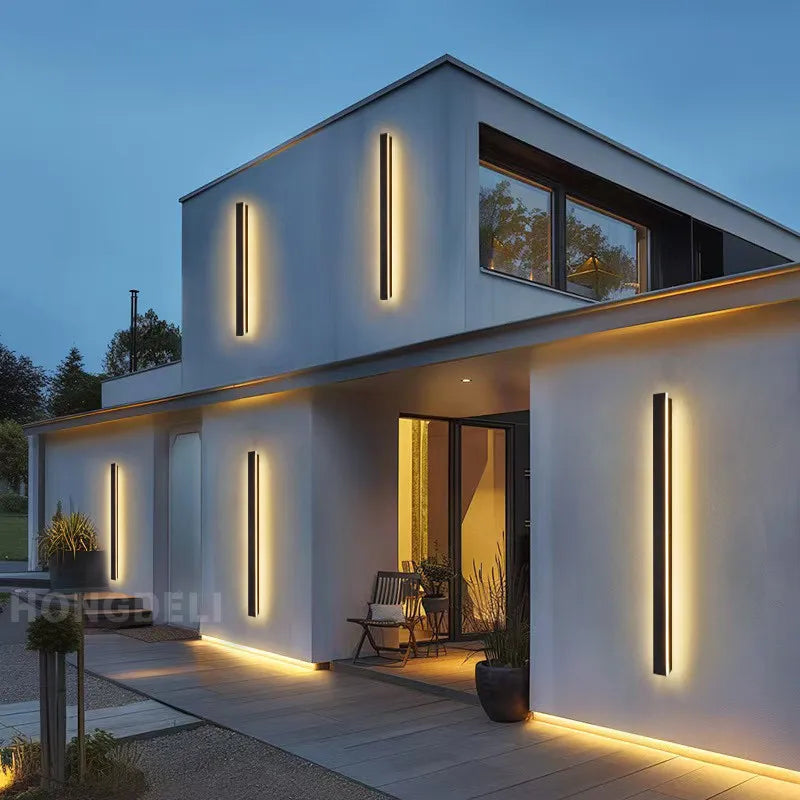 Waterproof outdoor wall light LED long wall light IP65 aluminum Garden villa porch decorative light 110V 220V outdoor  lighting