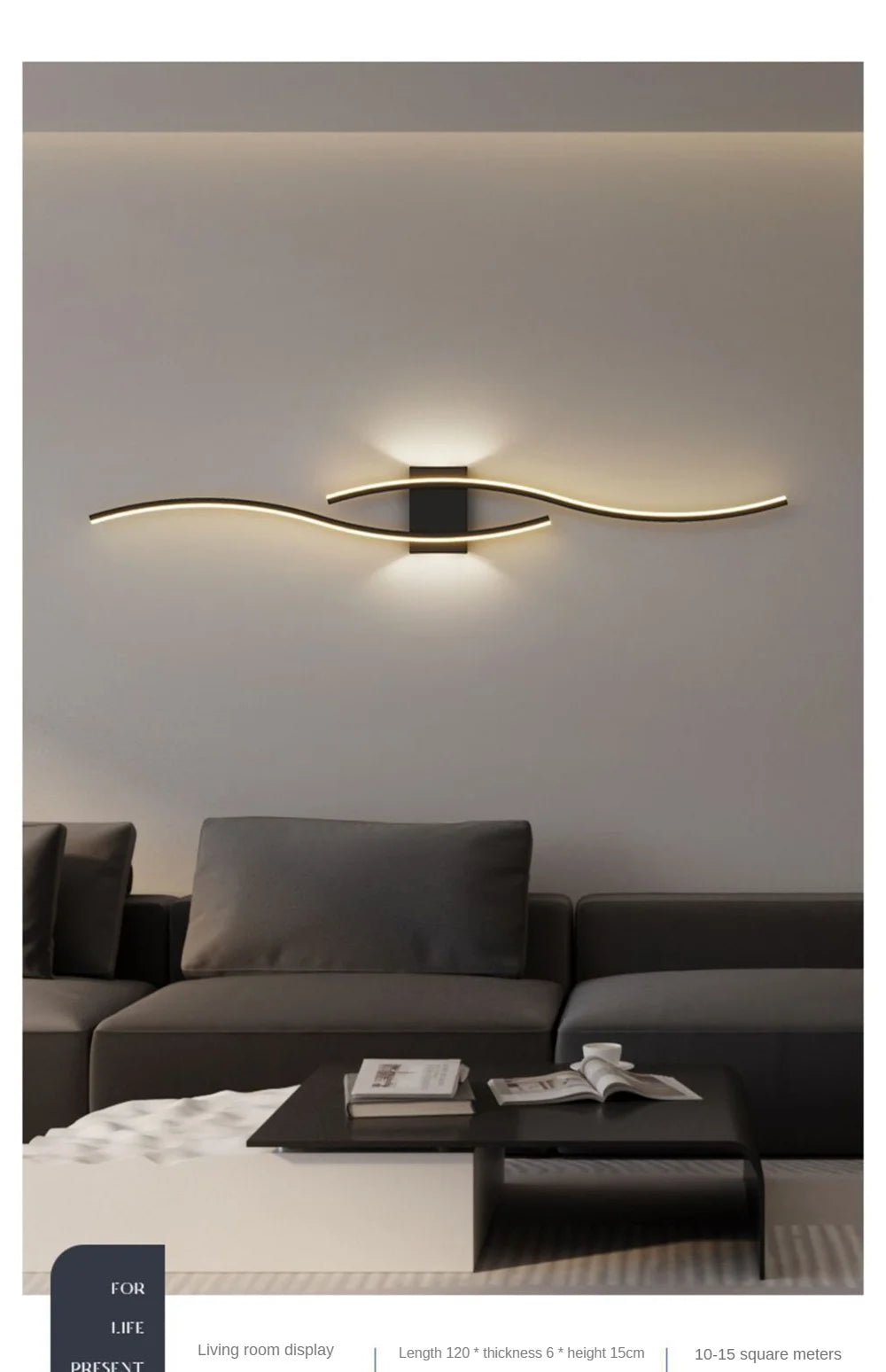 Modern Wall Lamp LED Black White Gold Background Decorative Light For Living Room Bedroom Bedside Indoor Lighting Fixture sconce