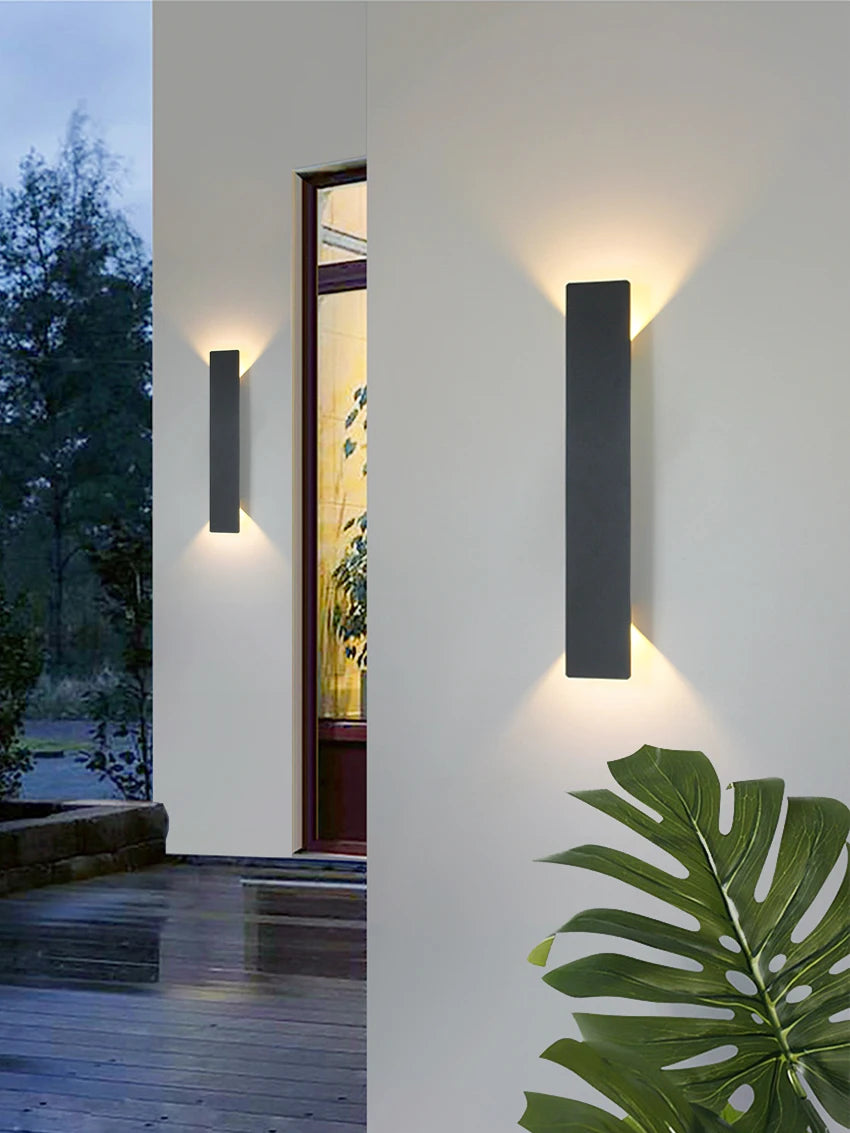 LED Wall Lamp Outdoor Waterproof Strip Wall Lights Porch Sign Lighting Courtyard Garden Decor Light Fixture Aluminum