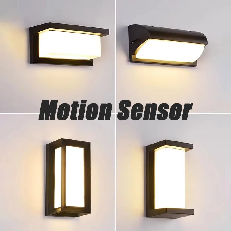 Motion Sensor LED Wall Lamp Light LED Outdoor Waterproof IP55 Wall Light Porch Garden Lights Living Room Street Stairs