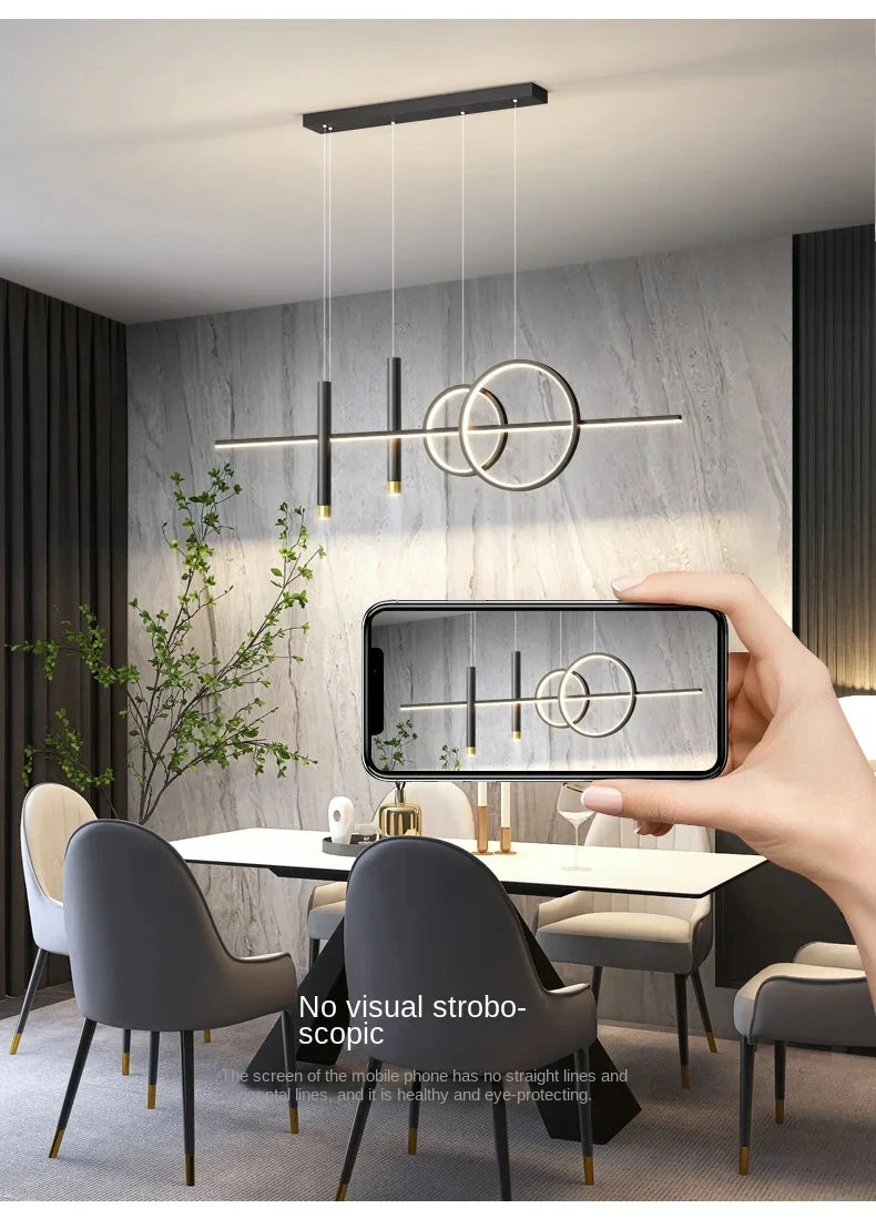 Modern Dining Room Pendant Lamp Nordic LED Ceiling Chandelier Light Luxury Minimalist Restaurant Tables Bar Counter Hanging Lamp