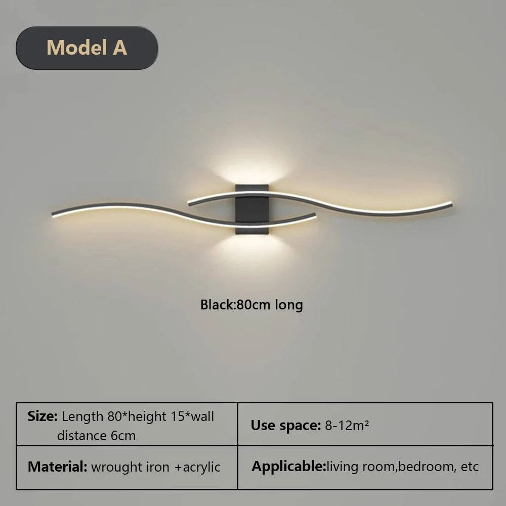 Modern Wall Lamp LED Black White Gold Background Decorative Light For Living Room Bedroom Bedside Indoor Lighting Fixture sconce